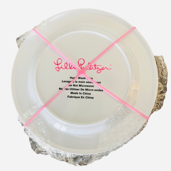 NWT LILLY PULITZER 4 PLATES HAVANA COCKTAIL PICNIC PINK FLORAL GREEN LIMES - Picture 2 of 6